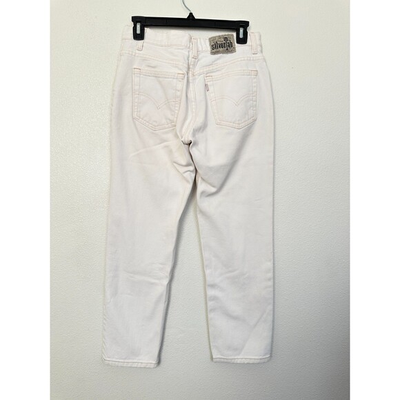 Levi's Lowcut Silver Tab Vintage Jeans White Zip Fly Straight Leg Cotton Size 28 - Picture 7 of 11